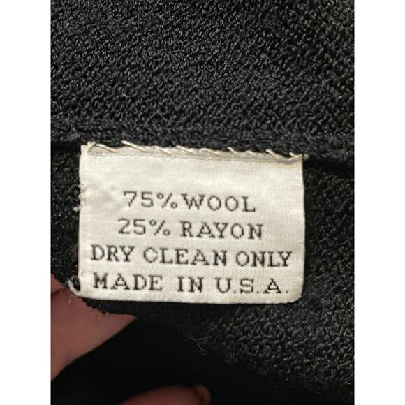 Vintage JSS Black Knit Wear Jacket sz S Wool blend USA Classic Womans - Picture 13 of 13
